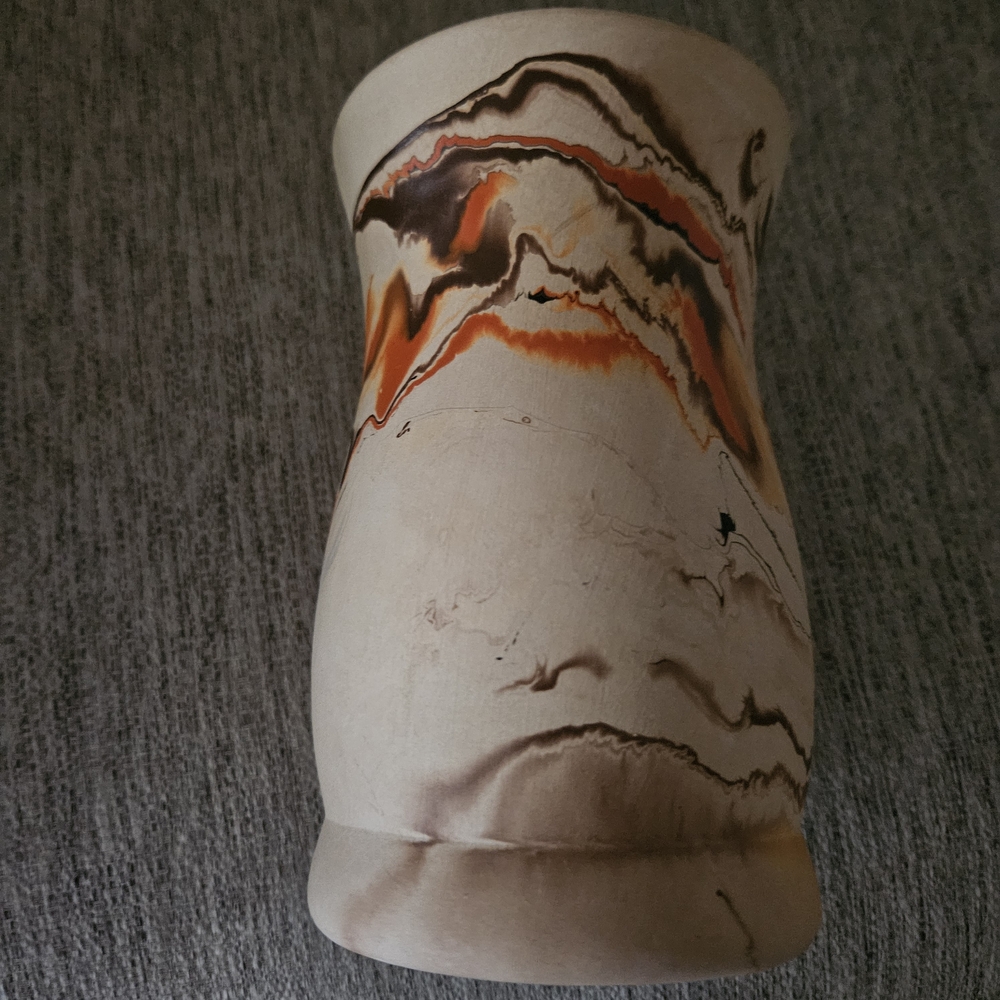 Marbled Ceramic Vase with Earthy Tones